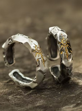 新款自律戒指潮牌男许愿石独特戒