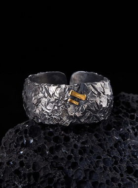 新品【伤痕】戒指男士个性复古小