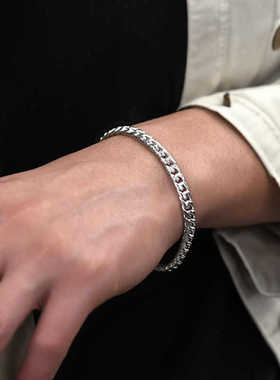 新款复古插销手链男士款泰银工艺