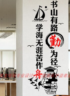 初高中学校读书文化墙励志标语