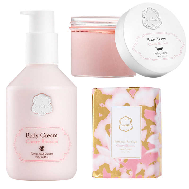 【新组合】死海盐240g+柔润+磨砂膏 LALINE海外身体护理套装