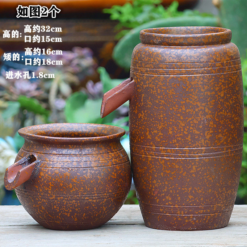 特价陶瓷花盆生态流水陶罐开口过滤循环水摆件鱼缸养鱼创意,淘宝优惠券,粉丝福利购,淘宝优惠卷