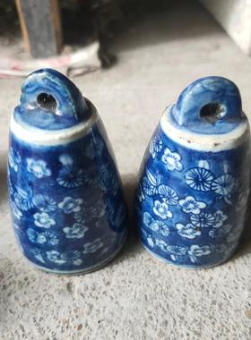 景德镇陶瓷仿古客厅大明成化年制青花五彩秤砣实心纯手工艺品怀旧