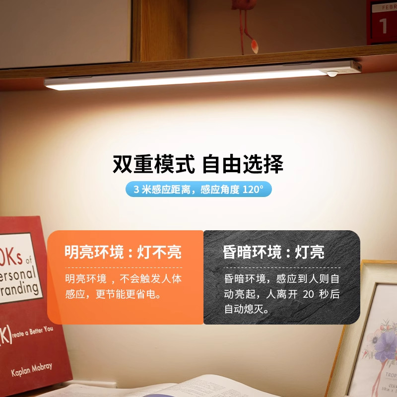 雷士照明橱柜灯家用led无线充电自动感应灯条自粘厨房鞋柜衣柜灯,淘宝优惠券,粉丝福利购,淘宝优惠卷