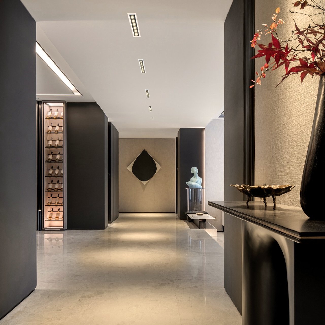 雷士照明led防眩格栅灯嵌入式多头家用客厅过道无主灯窄边射灯