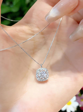 小方糖纯银莫桑钻项链胖东来同款