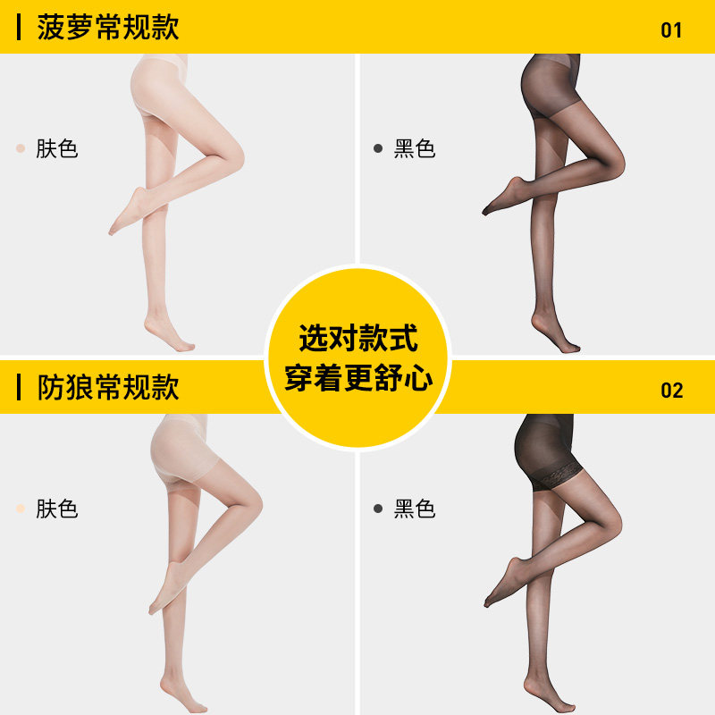 防狼薄款菠萝防走光二合一连裤袜 意彬乐短袜/打底袜/丝袜/美腿袜