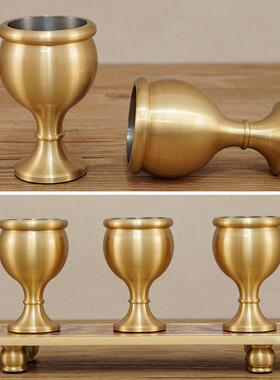 铜酒杯财神纯铜茶杯佛前佛堂供水杯供佛水杯观音佛杯家用佛具用品