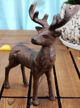 美欧式家居创意工艺礼物实用送乔迁礼品铸铁鹿酒柜装饰品铁艺摆件