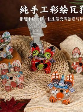 瓦猫云南大理丽江手工手绘陶瓷文创小摆件送人礼物招财开 业装饰