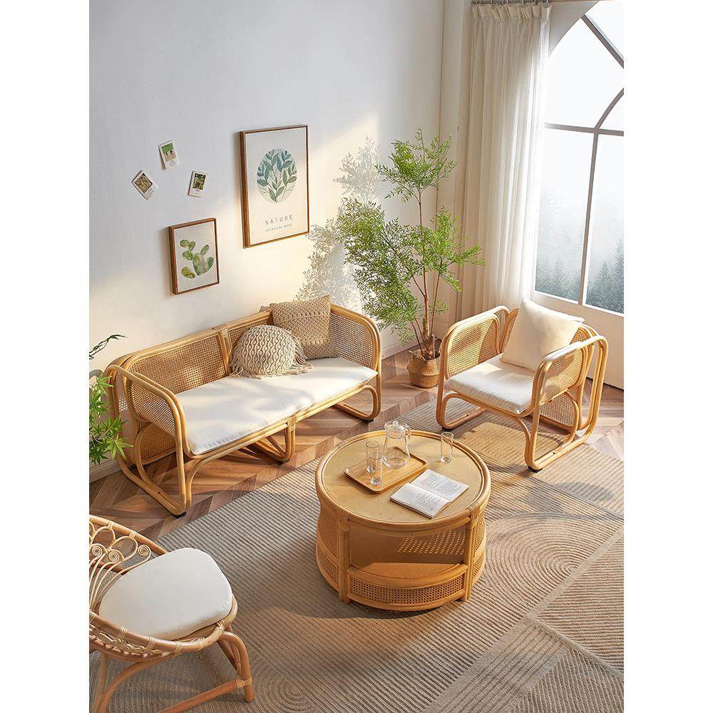 藤椅双人沙发组合椅子复古阳台竹藤休闲民宿藤编简约藤椅东南亚风,淘宝优惠券,粉丝福利购,淘宝优惠卷