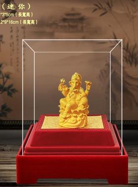 绒沙金象神摆件 四臂聚财象 家居办公饰品店铺公司开业工艺品摆设