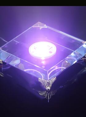 发光底座水晶托底插电家用LED七彩变色黄光佛像灯光水晶摆件托盘