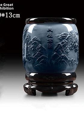 工厂特别清除浮雕笔架办公桌装饰创意水晶胶立即成功旋转工艺品