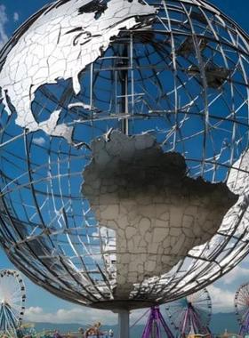 大型不锈钢雕塑定制地球仪户外广场校园水景观抽象金属异形摆件