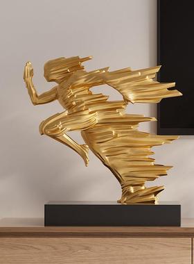 设计师款奔跑人物艺术摆件高端大气办公室客厅玄关电视柜家居饰品