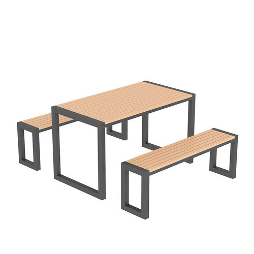 户外桌椅套装休闲公园庭院花园茶几咖啡厅小吃街露天长桌椅组合 - 图3