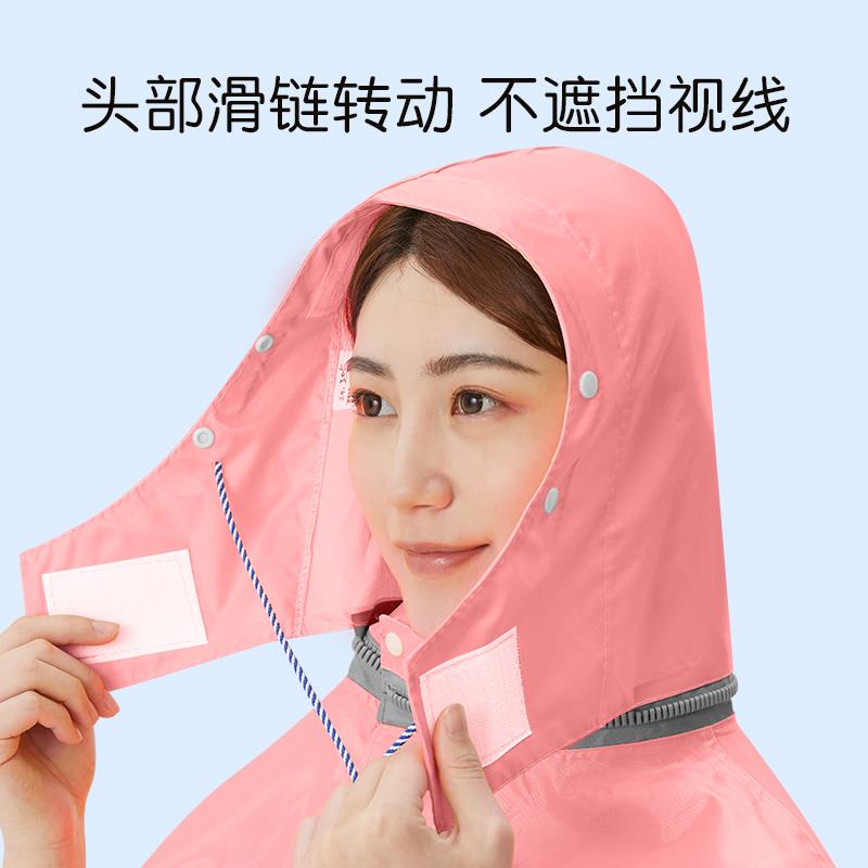母子前置双人电动车雨衣长版全身防暴雨电瓶摩托2021新款亲子雨披 - 图0
