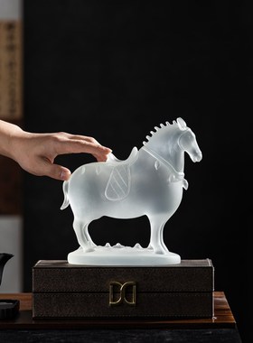 新中式招财唐马到成功摆件样板间酒店客厅电视柜酒柜高级感装饰品