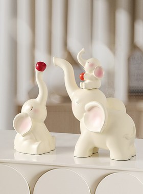 大象一家亲树脂玄关桌面摆件家居客厅酒柜电视柜装饰品送礼礼品