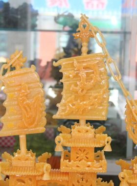 米黄玉60CM龙船一帆风顺客厅办公室家居客厅工艺品开业送礼品摆件