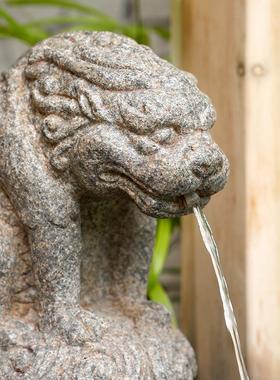 中式户外庭院鱼缸水循环流水器花园水池造景装饰吸水兽中国风摆件