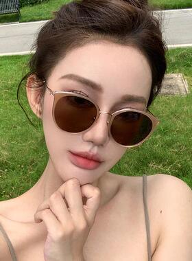 2023新款茶色近视太阳眼镜女款太阳眼镜女士抗UV防晒带度数偏光镜