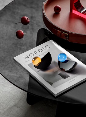 简约现代几何透明水晶装饰球样板间客厅酒柜轻奢软装饰品极简摆件