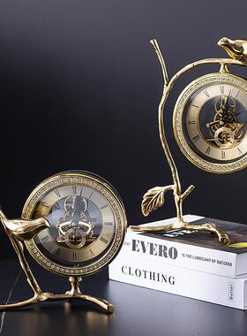 轻奢摆件饰品高档座钟家居好物装饰品摆件时钟高级感钟表摆件客厅