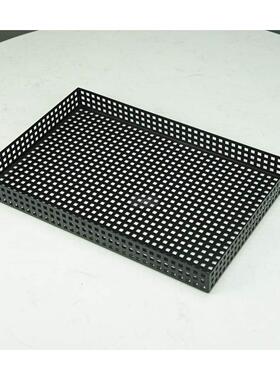 现代简约托盘金属长方形黑色客厅茶几茶盘杯盘家居装饰收纳盘摆件