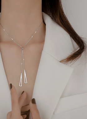 几何项链女小众设计感冷淡风项链女纯银锁骨链2021年新款简约气质