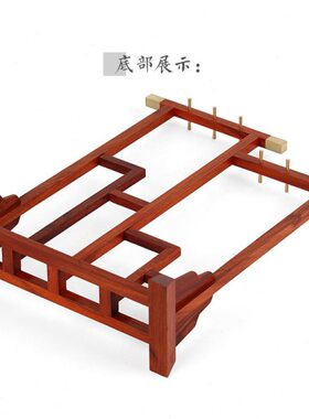 12针红木笔架毛笔挂毛笔搁 实木质创意复古挂笔架展示架毛笔架子