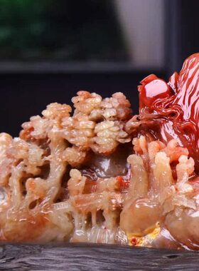 湘崎雀寿山石江南水乡摆件风景禅意办公室桌面开业乔迁送礼工艺品