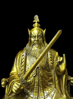 黄铜张道陵铜像人物雕像铜器工艺品摆件祖张天师