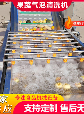 商用莲藕气泡清洗机蔬菜喷淋清洗机净菜生产线清洗设备厂家