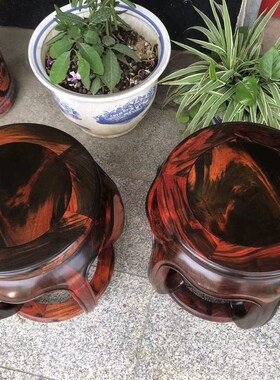红木家具鼓凳鼓墩大红酸枝圆凳加大款F独板榫卯工艺交趾黄檀老红