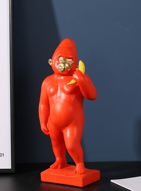潮流创意个性猩猩摆件托盘收纳装饰工艺品公司办公室桌面艺术摆饰