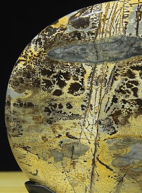 广西国画石天然奇石观赏石草花石摆件客厅电视柜工艺品装Y饰品tx2