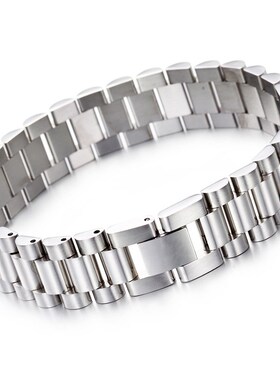 首饰 新款手链 男 不锈钢表带型手链 男士手链可调节