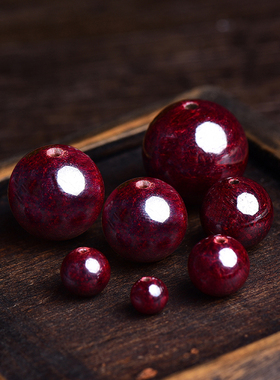 天然原石朱砂珠子散珠水晶手串串珠手工diy圆珠单珠配珠隔珠配件