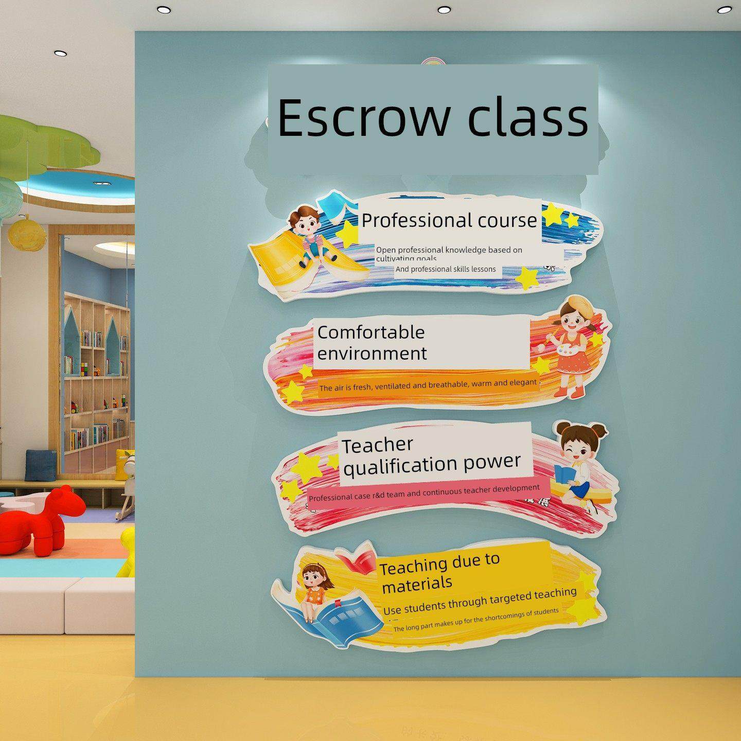 支持班幼儿园墙面装饰早教中心教育培训机构形象背景教室环境创作,淘宝优惠券,粉丝福利购,淘宝优惠卷
