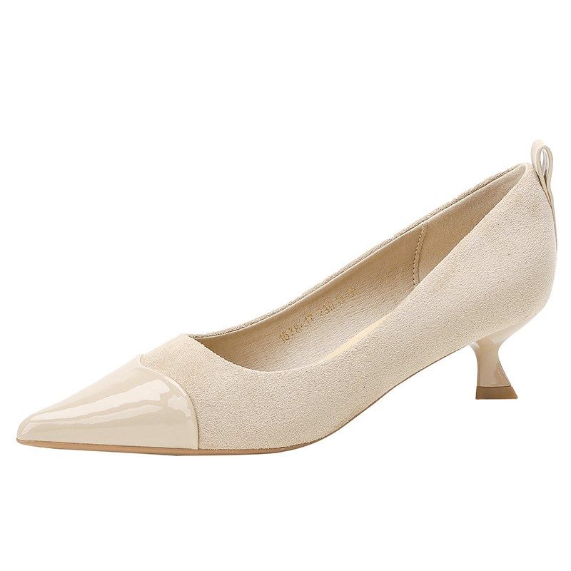 裸色尖头小跟猫跟气质软皮细跟单鞋高跟鞋女2024春夏三公分不累脚,淘宝优惠券,粉丝福利购,淘宝优惠卷