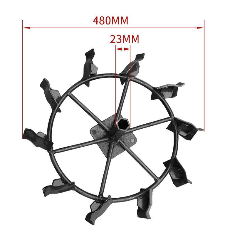 微耕机防滑轮翻转犁双面开沟犁翻土犁铧旋耕机防滑铁轮行走轮配件 - 图1