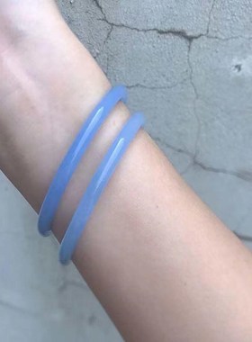 复古玻璃仿玉叮当铃铛镯细条手镯荔枝冻冻汉服配件少女闺蜜细镯子