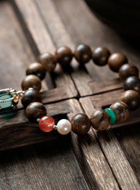 奇楠沉香手链女沉水级老料印尼达拉干沉香木手串女男木佛珠情侣款