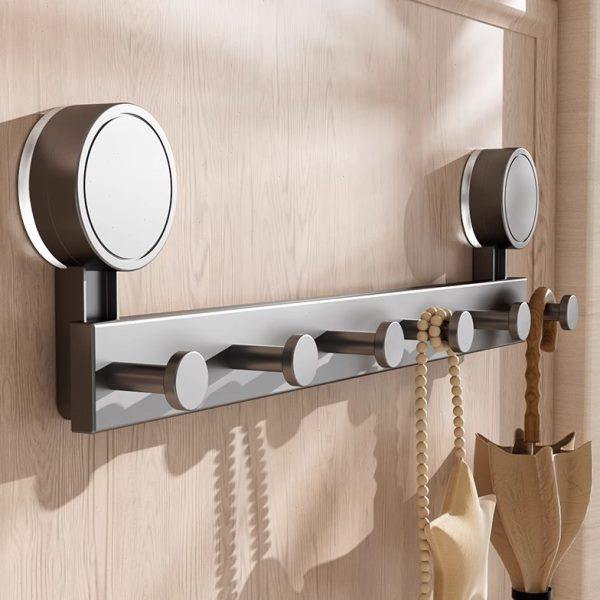 Suction cup door rear hook without punching and strong load-bearing kitchen bathroom sticky hook entry door storage rack clothes rack storage