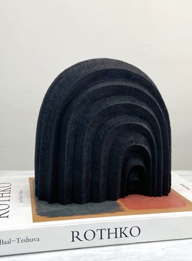 简约现代黑白树脂线条摆件几何拱门摆设样板间客V厅桌面装饰品
