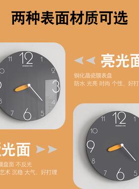 灰色现代客厅静音抽象简约钟表个性极简北欧挂钟艺术家用时钟挂墙