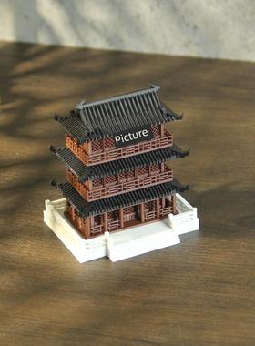 宫殿亭古建筑亭彷古鱼缸假山园林景观装饰中国风装饰水陆水池装饰