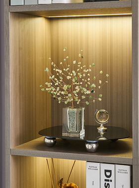 轻奢高档招d财水晶树摆件家居饰品客厅酒柜电视柜装饰品办公室桌